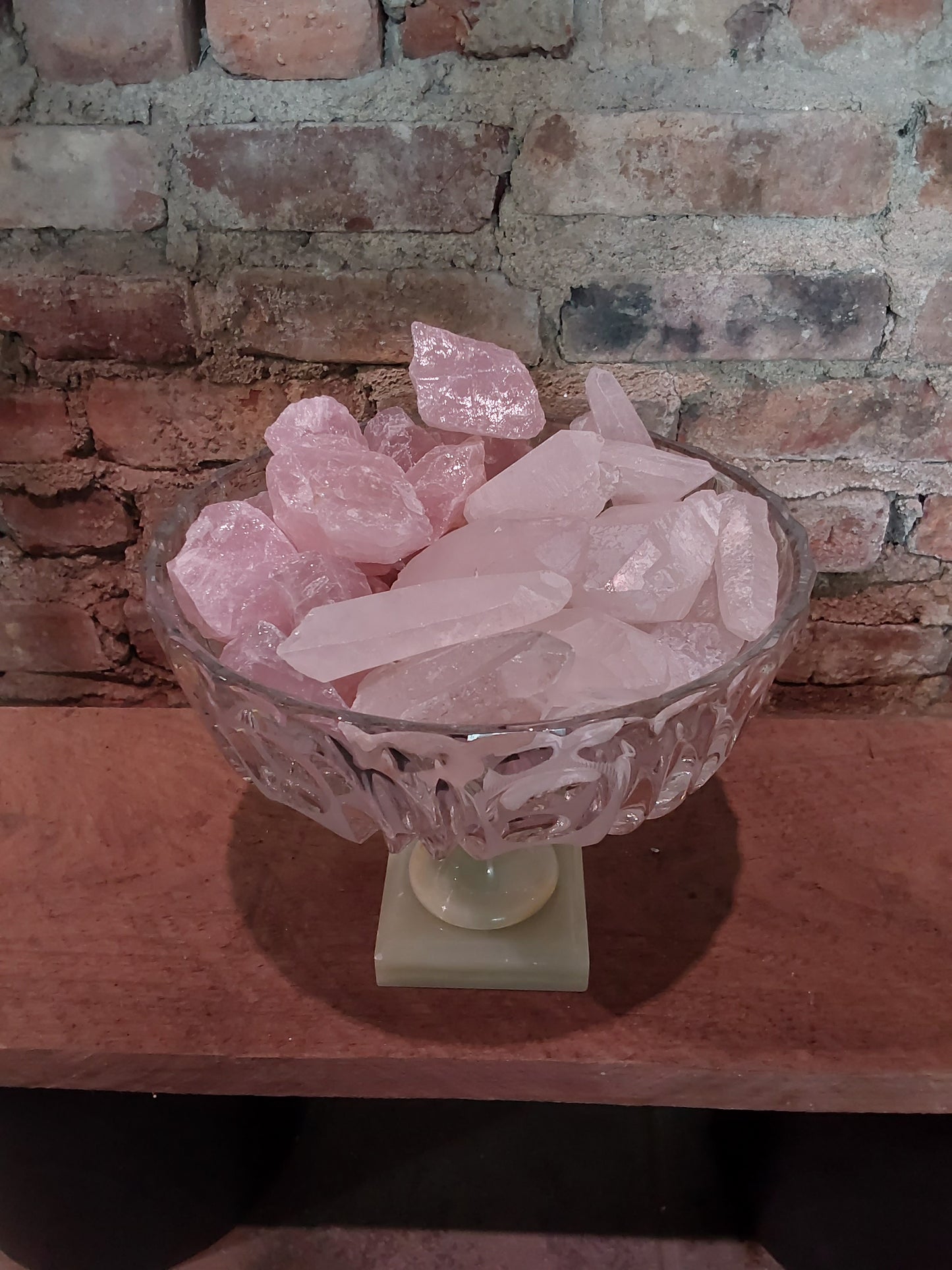 Raw Quartz and Rose Quartz