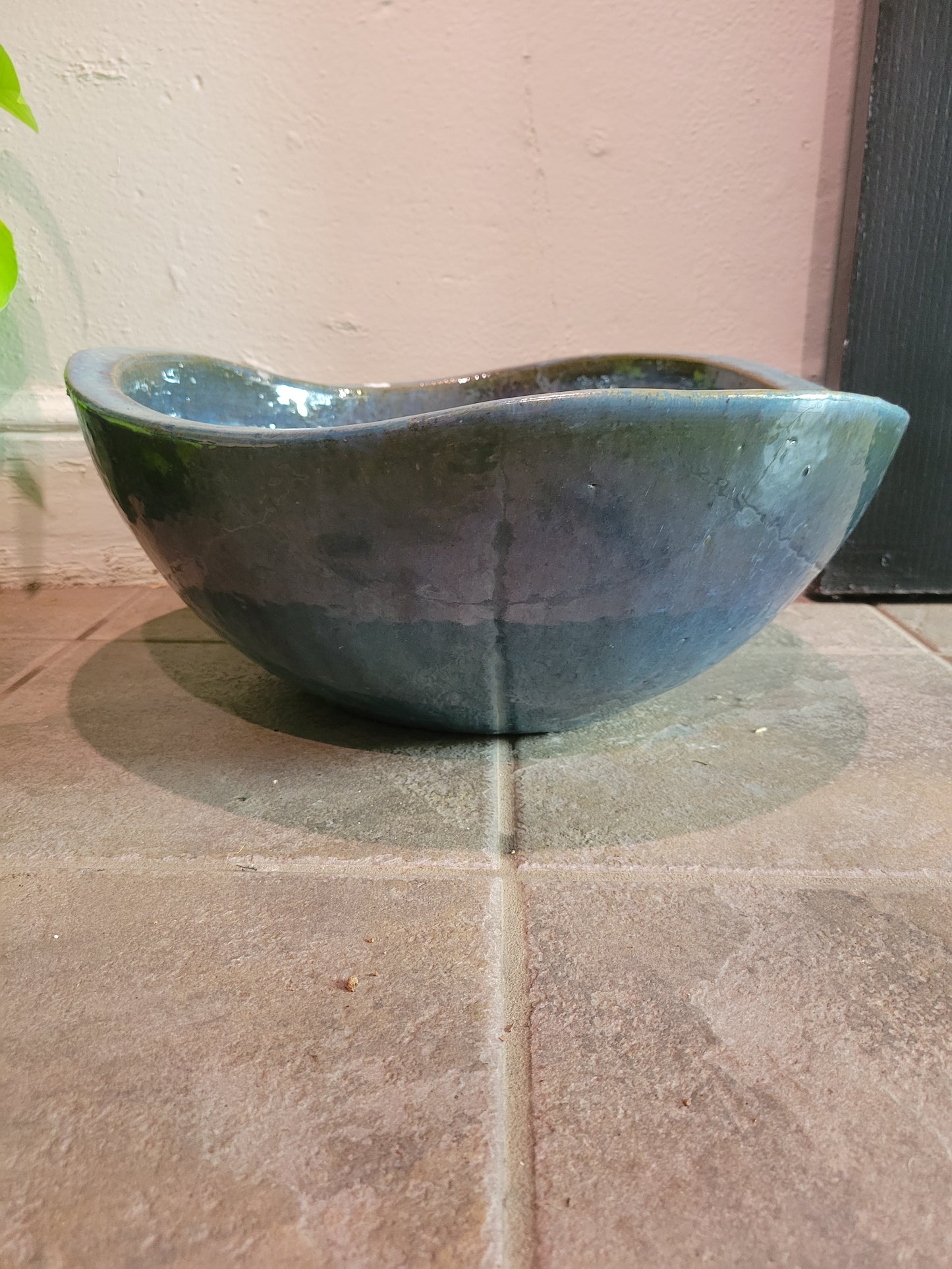 Low Lotus Bowl - Aqua