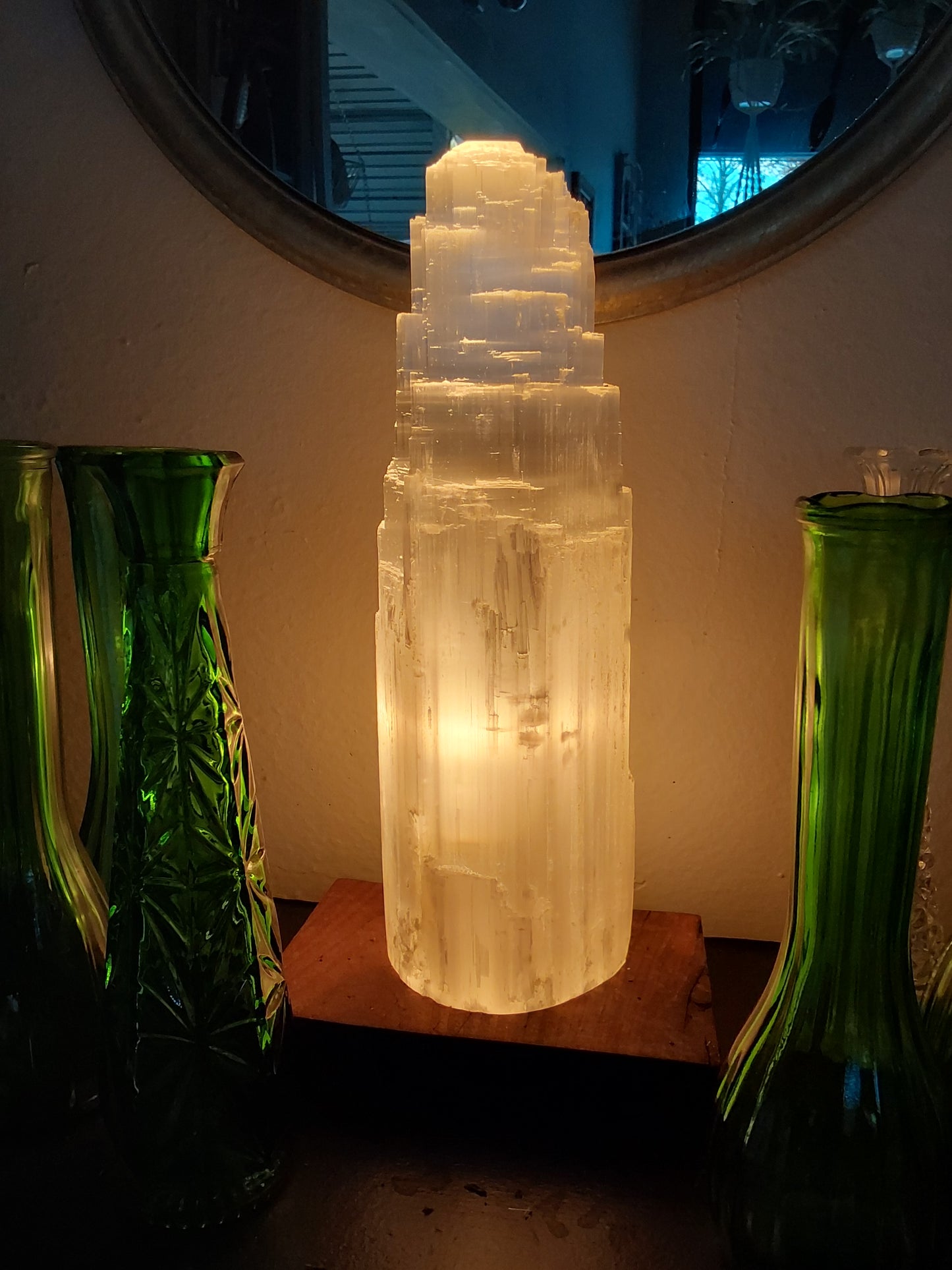 Selenite Mountain Lamp - 12"